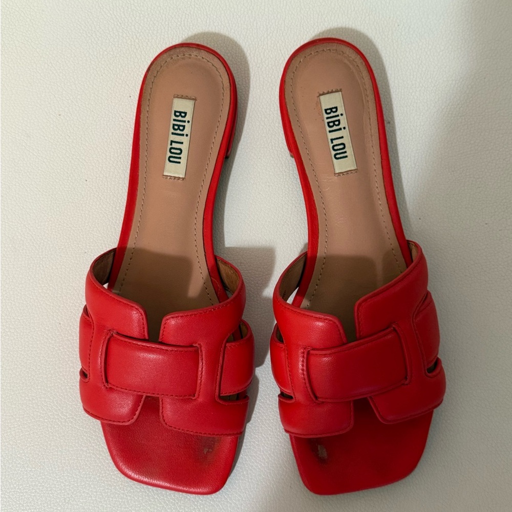 Red Flat Sandals BibiLou - Picture 9 of 11